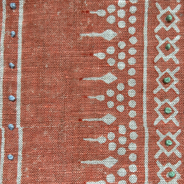 Bela Stripe Coral Embroidered (Sample)