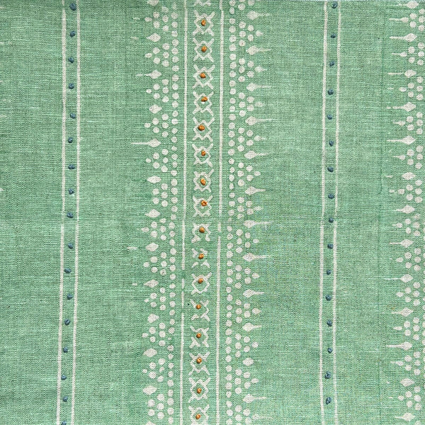 Bela Stripe Pastel Green Embroidered (Sample)