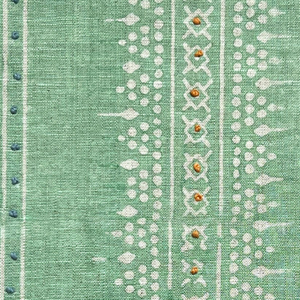 Bela Stripe Pastel Green Embroidered (Sample)