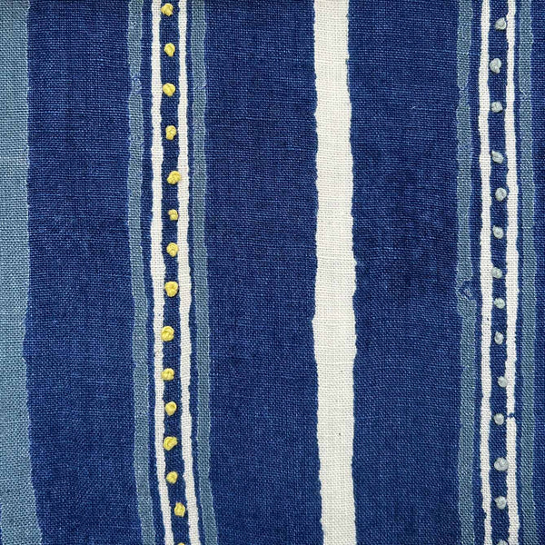 Dabu Stripe Indigo Embroidered (Sample)
