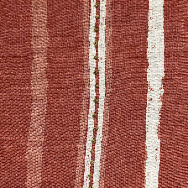 Dabu Stripe Rust Embroidered (Sample)