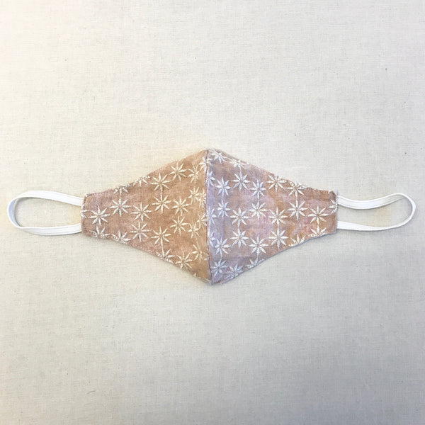 Linen Embroidered Face Mask - Jasmine Dusty Pink